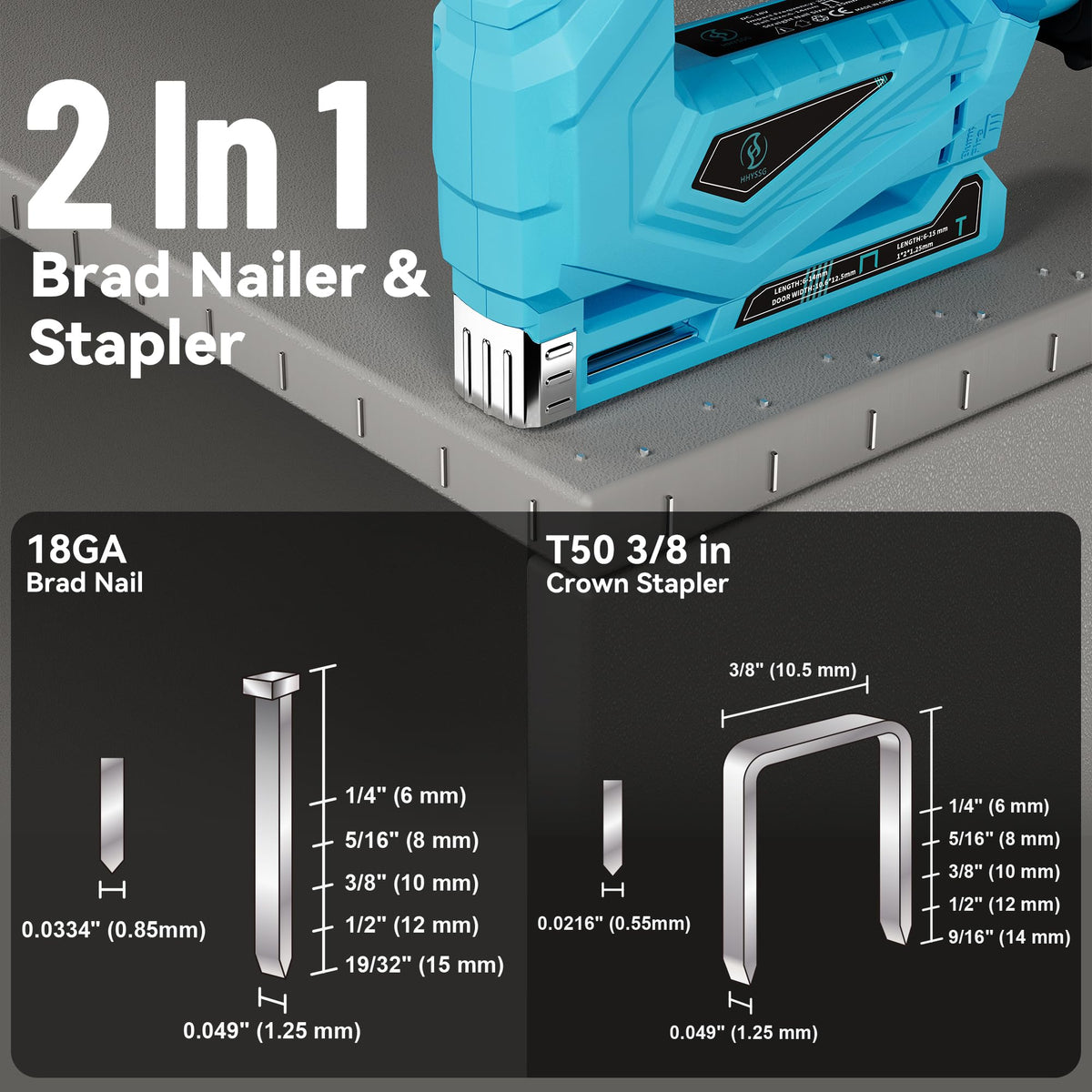 Cordless 2-in-1 Brad Nailer Staple Gun H884