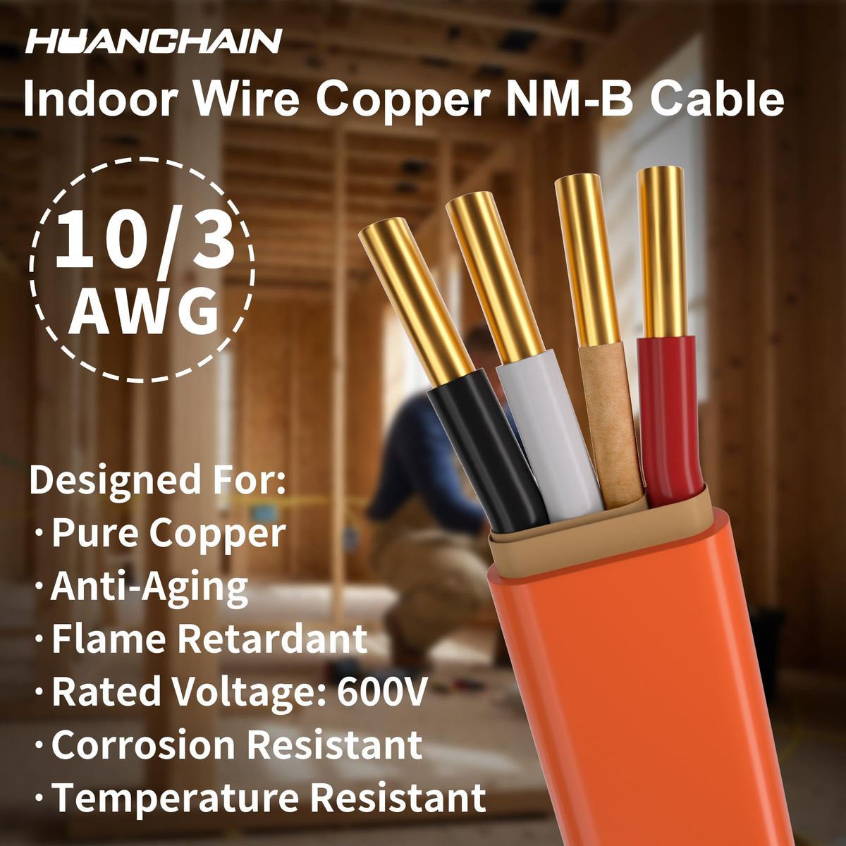 Orange 35FT Non-Metallic Sheathed Cable A12964