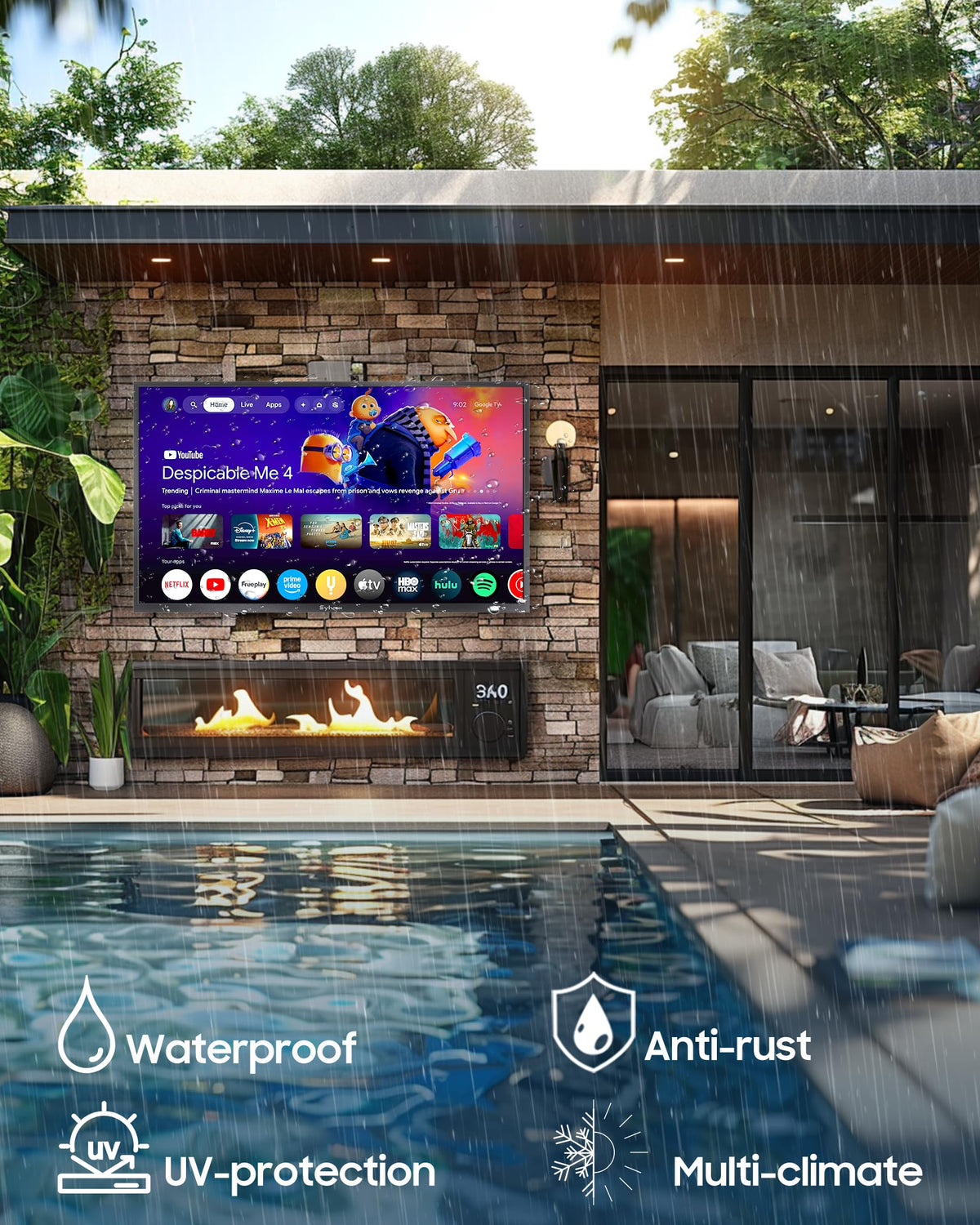 55 inch 2000 nits Weatherproof Outdoor TV K602