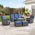 Grey Wicker 6 Piece Patio Furniture Set Q91511