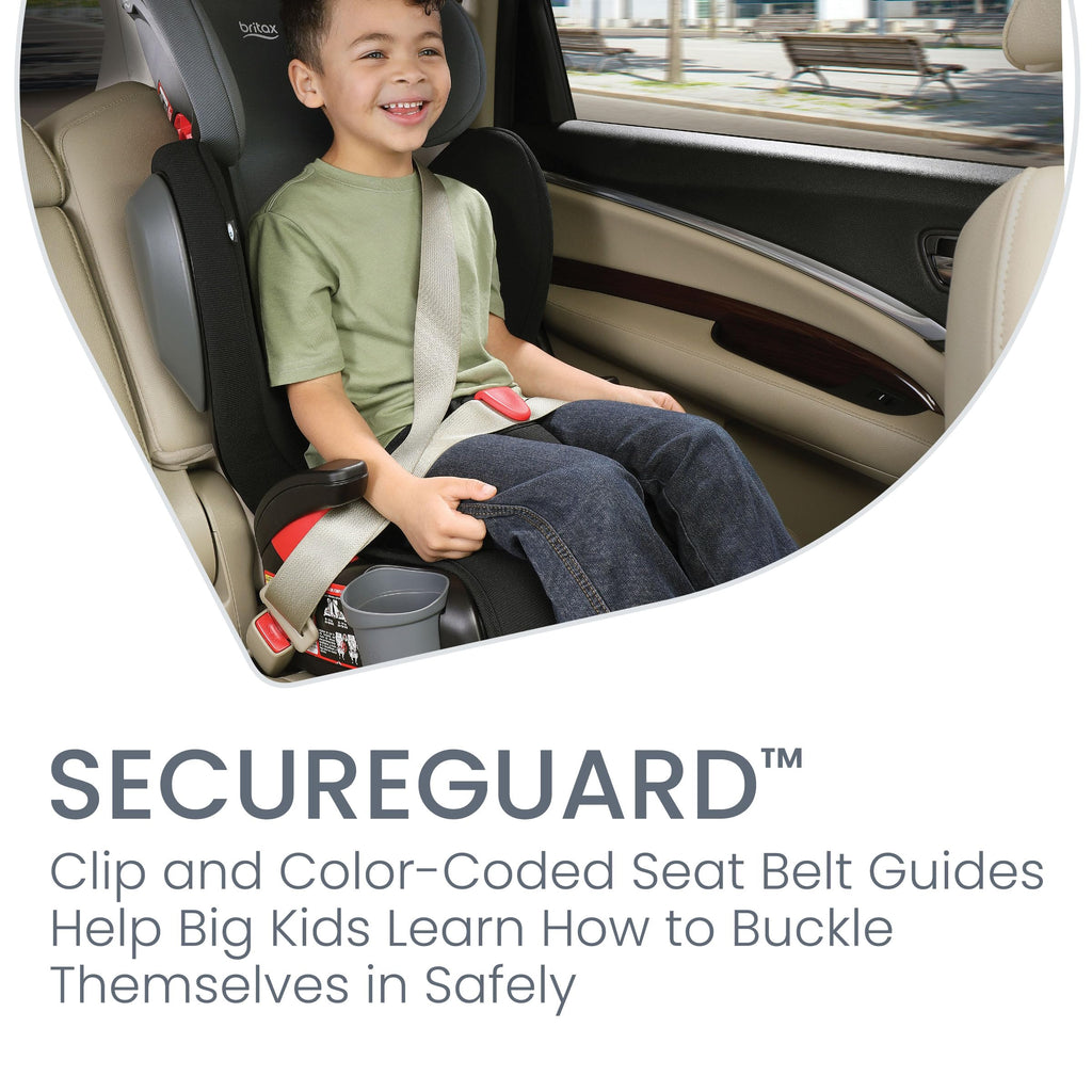 Black Backless Belt-Positioning Booster Seat R974