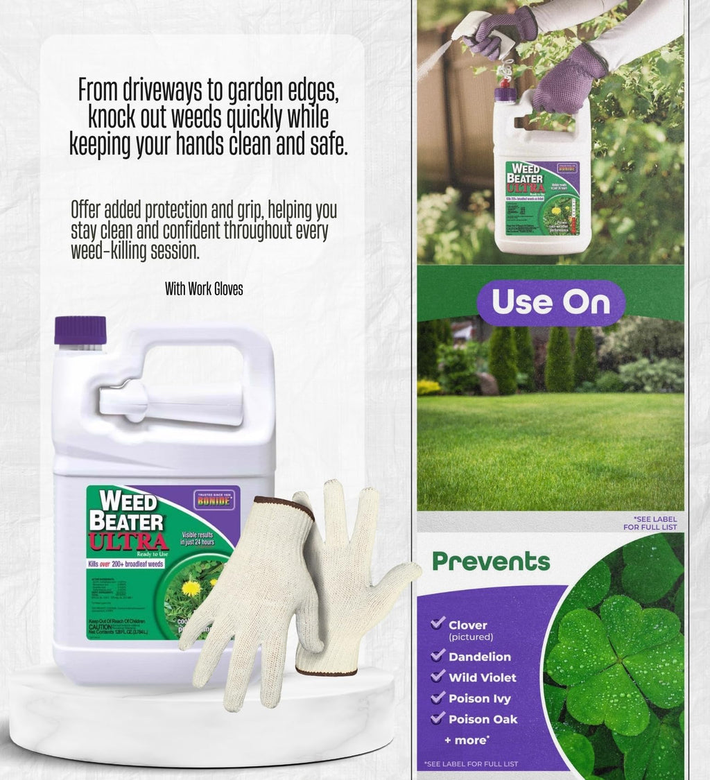 Weed Killer RTU Liquid 1 gal with Work Gloves U218