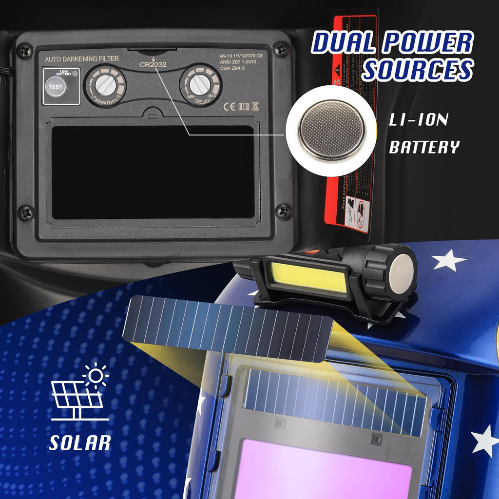 Auto Darkening Welding Helmet with LED Light P100961