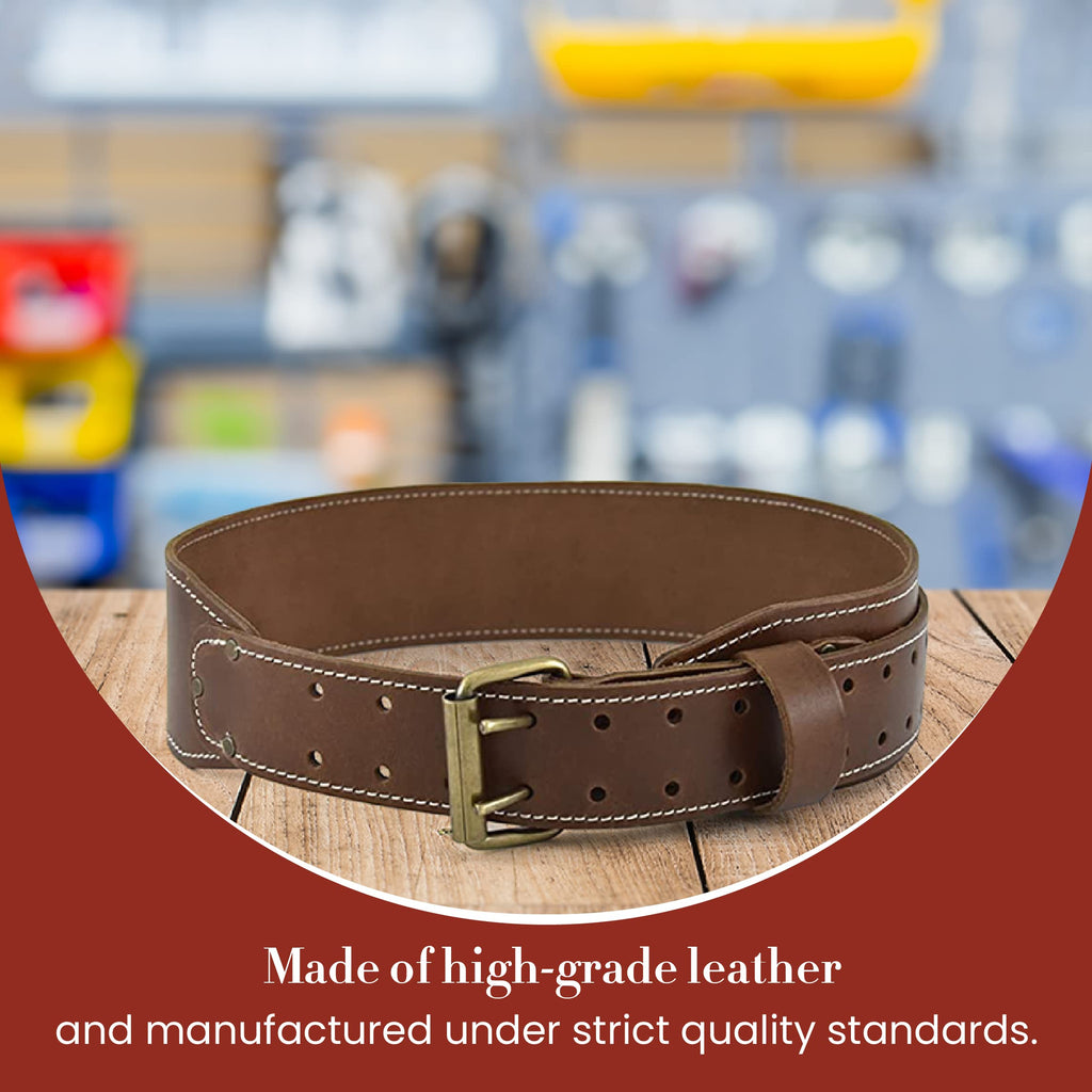 3" Wide Tapered Full-Grain Leather Work Belt E59123