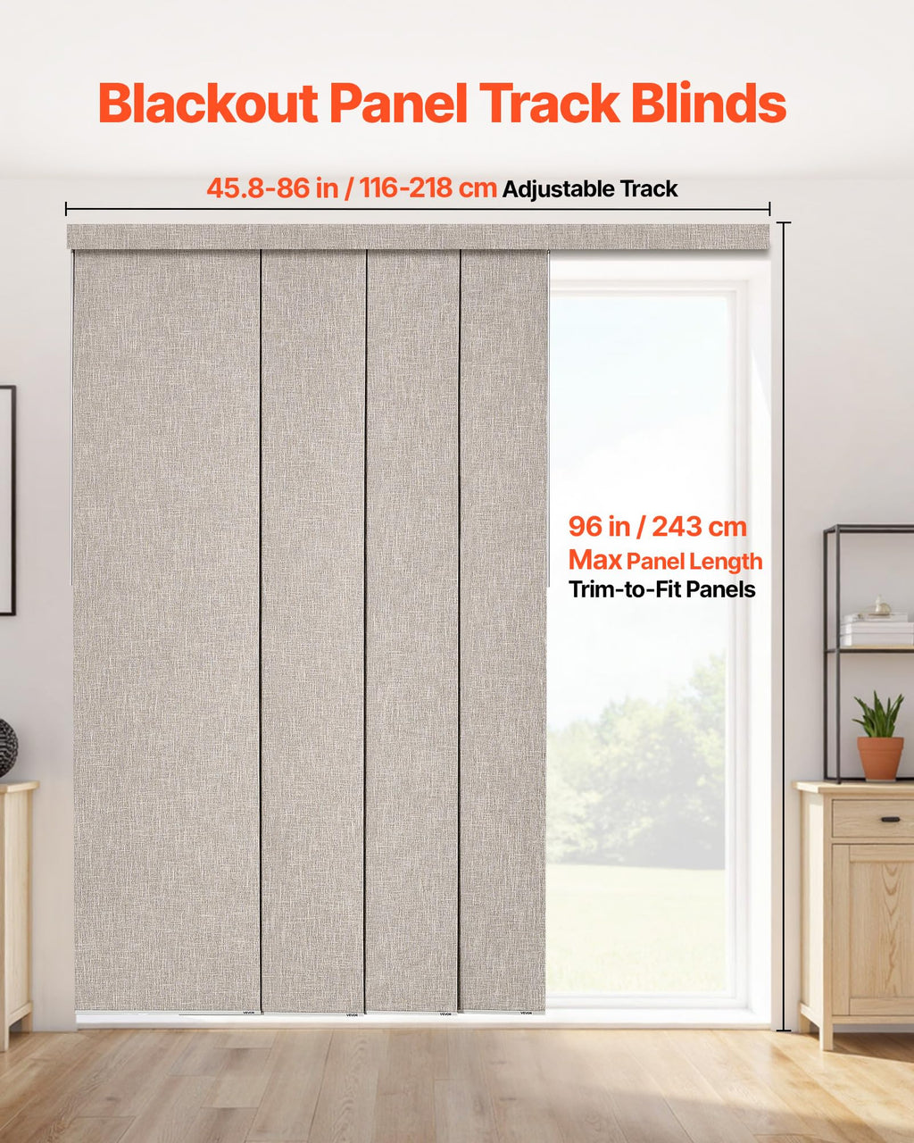 Brown Blackout Panel Track Blinds S8609