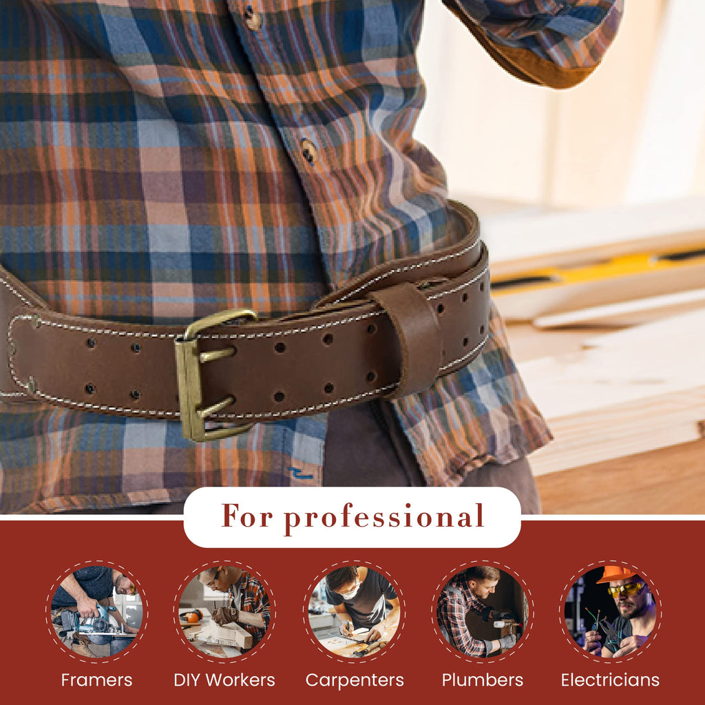 3" Wide Tapered Full-Grain Leather Work Belt E59123