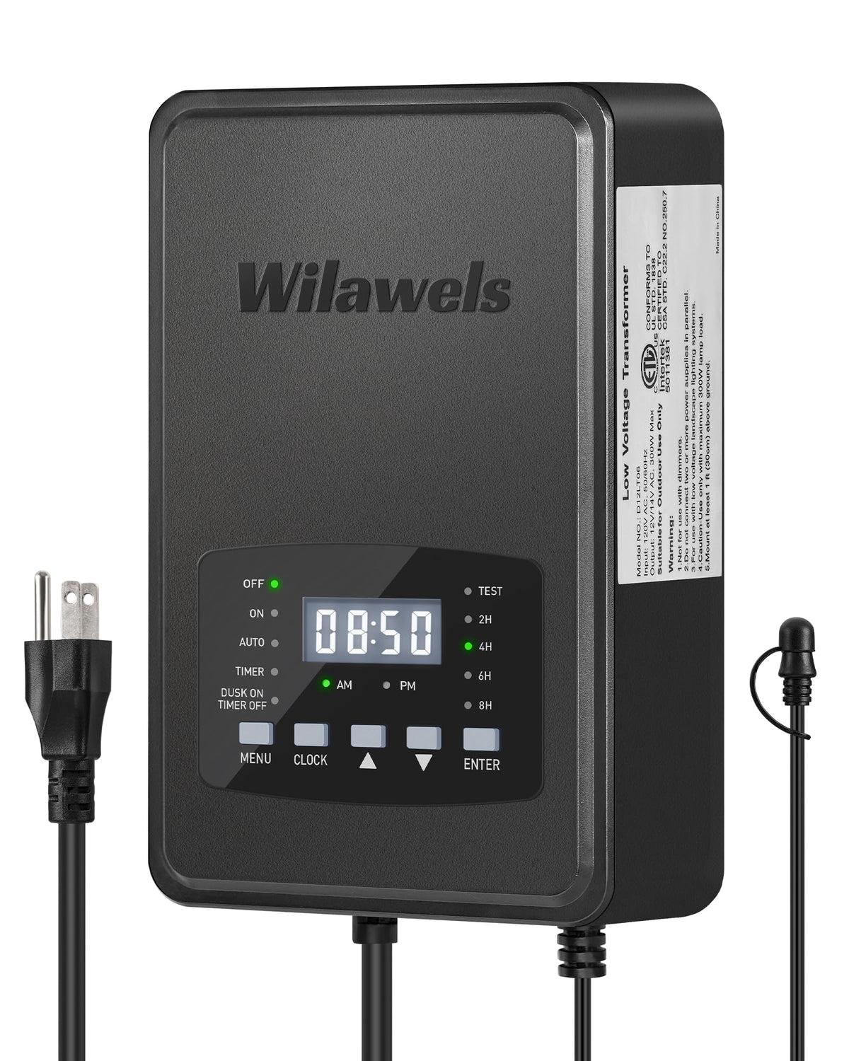 300W Low Voltage Landscape Transformer with Timer and Photocell Sensor E823