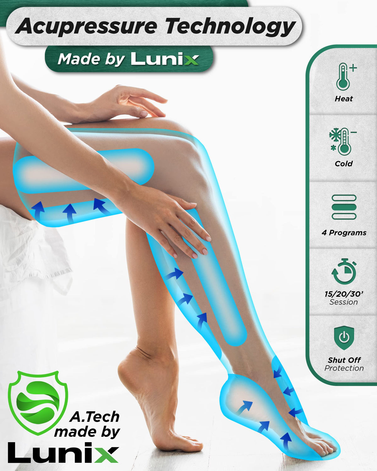 Cordless Compression Leg Massager with Heat & Cold Therapy K560698