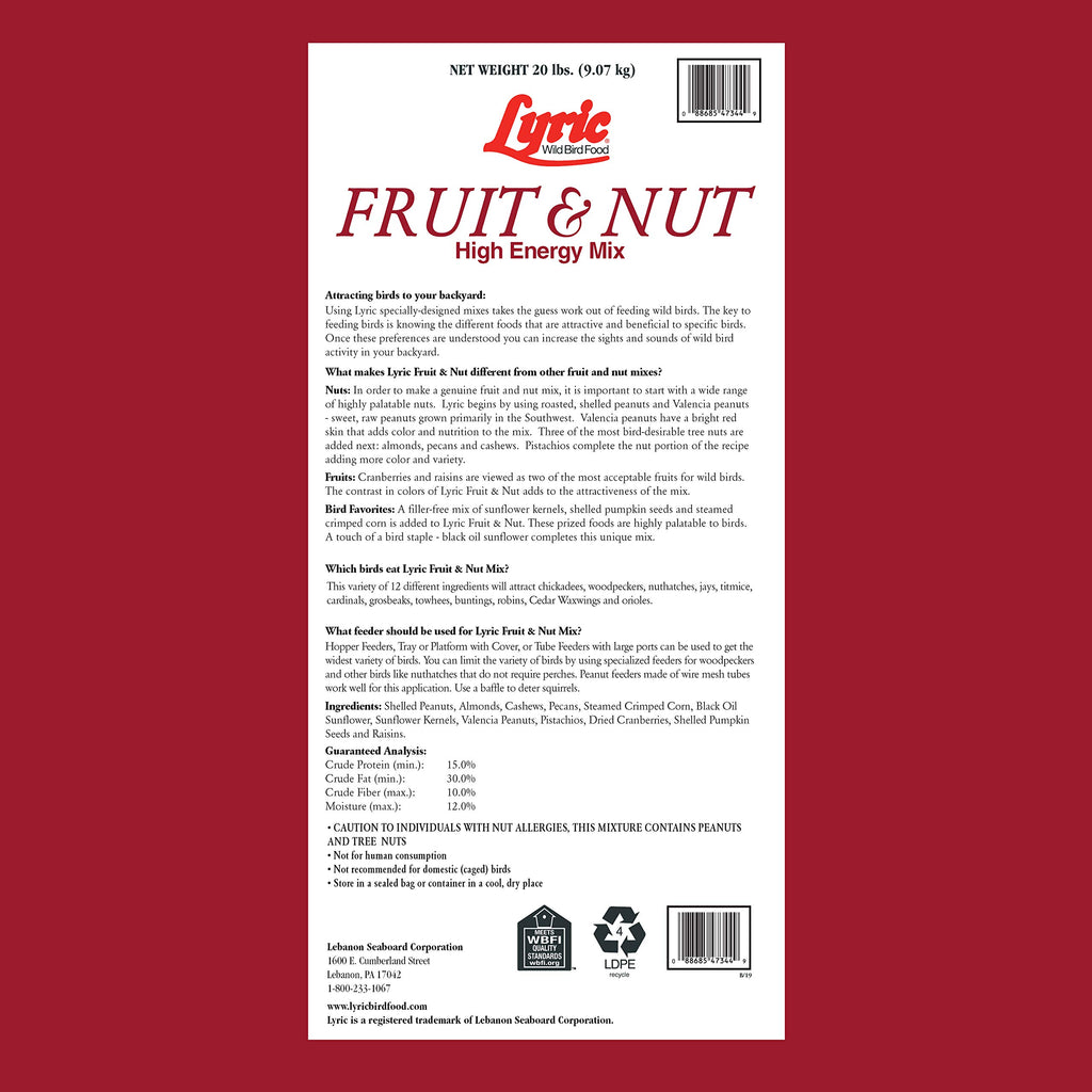 Fruit and Nut Wild Bird Seed Mix 20 lbs H418737