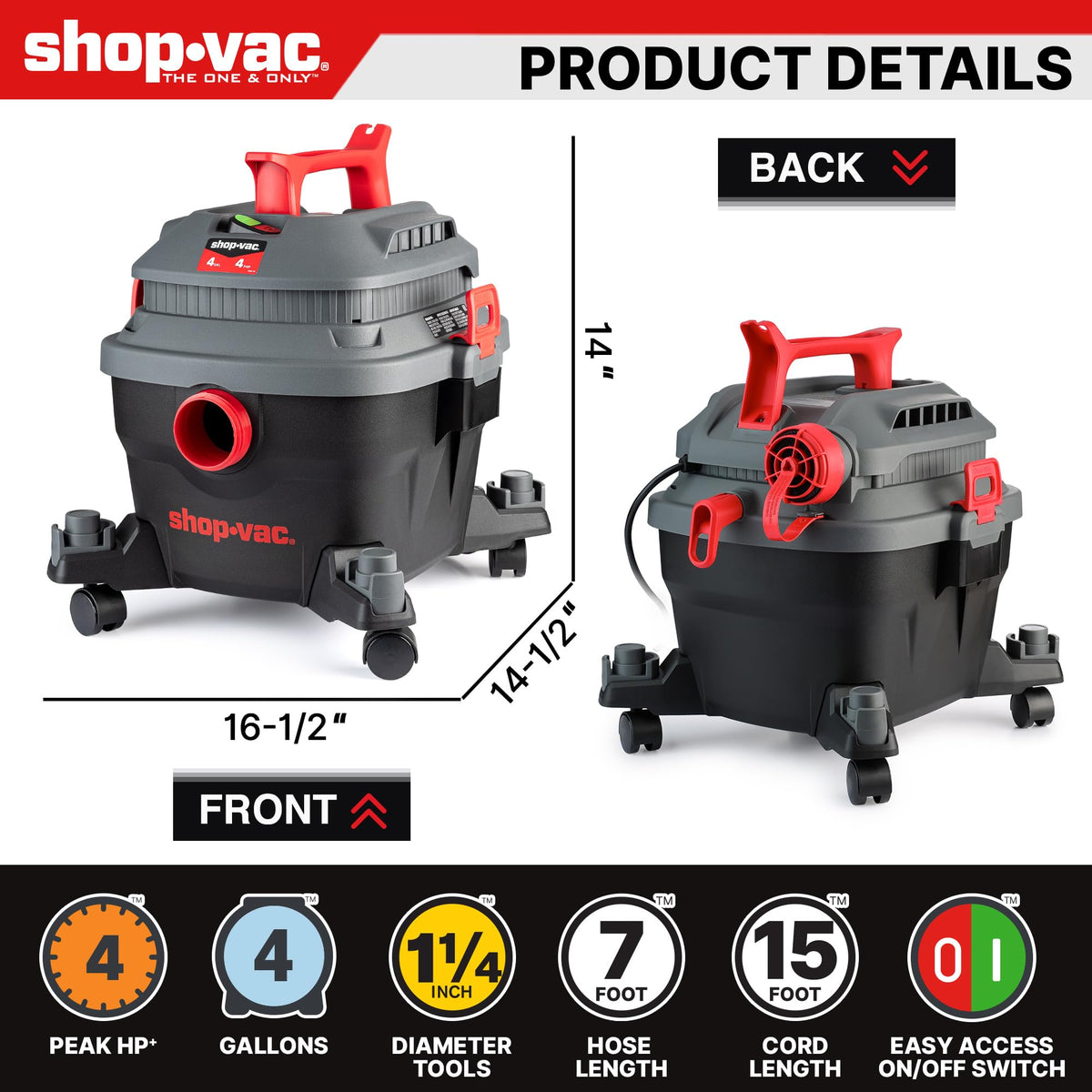 4 Gallon Wet/Dry Vacuum with Blower L776919