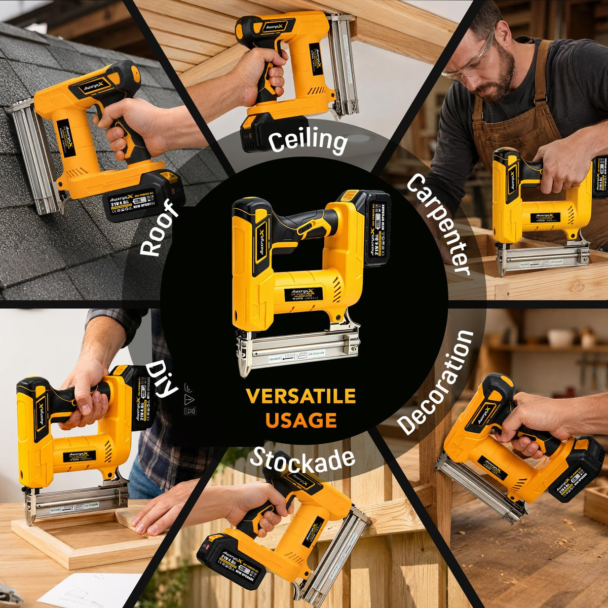 Cordless Brad Nailer 2-in-1 18 Gauge Electric Nail Gun Kit X695319