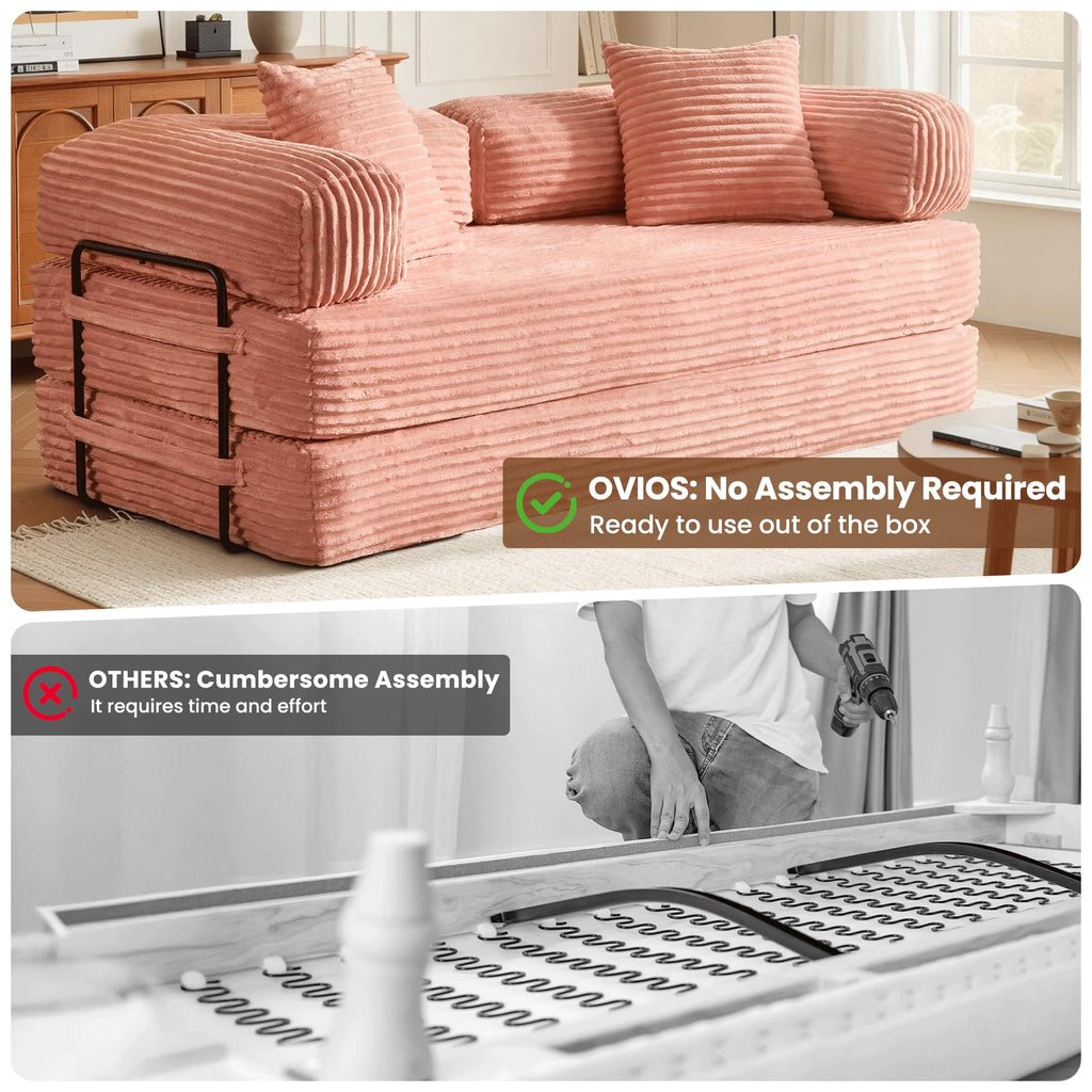 81" Folding Sofa Bed Convertible Floor Futon Lounger M73170