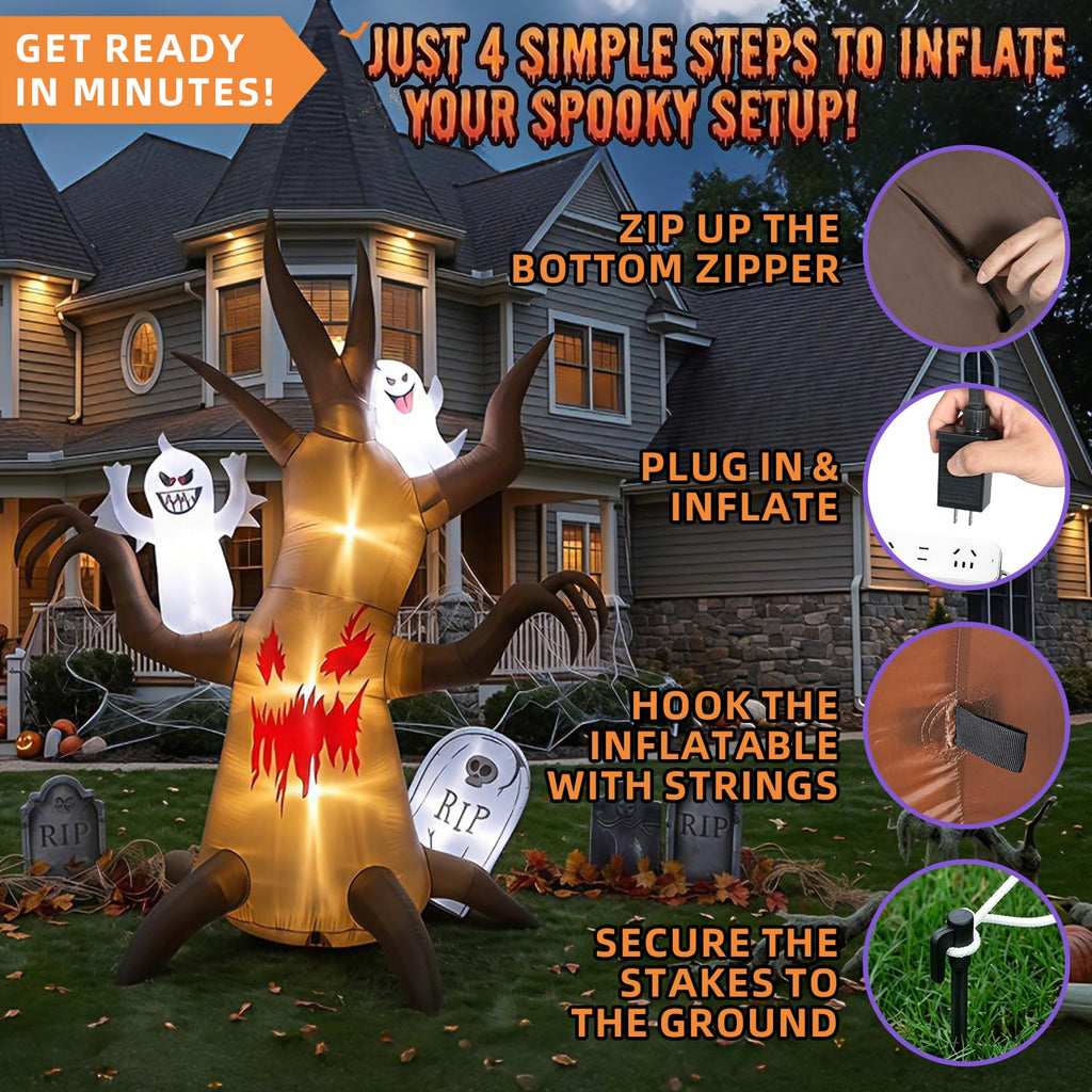 8FT Halloween Inflatable Tree Yard Decor E511458