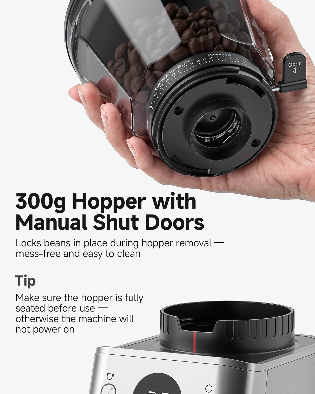 Espresso Coffee Grinder, 45 Grind Settings C737