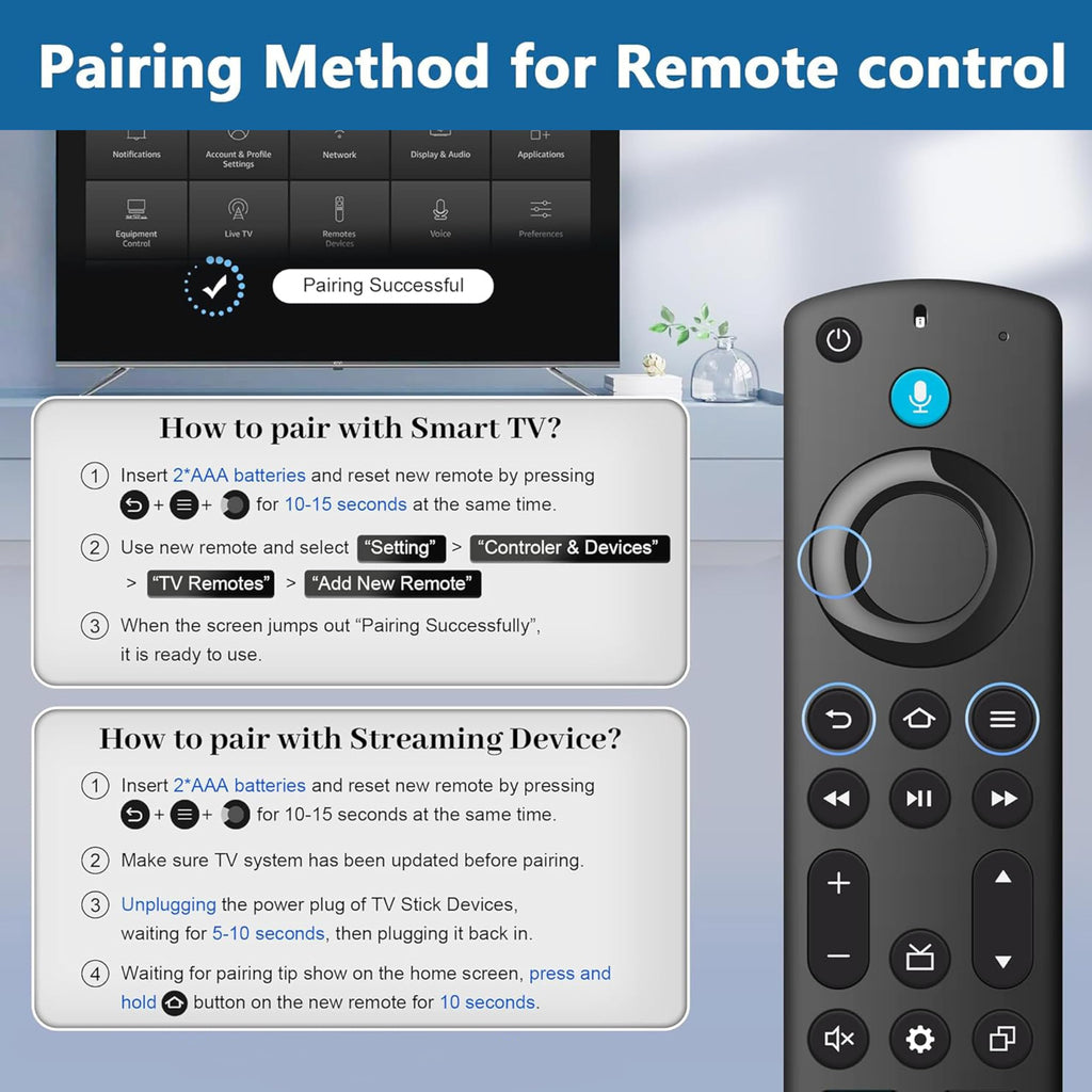 Voice Remote Replacement for Fire TV Stick and Smart TVs H3891