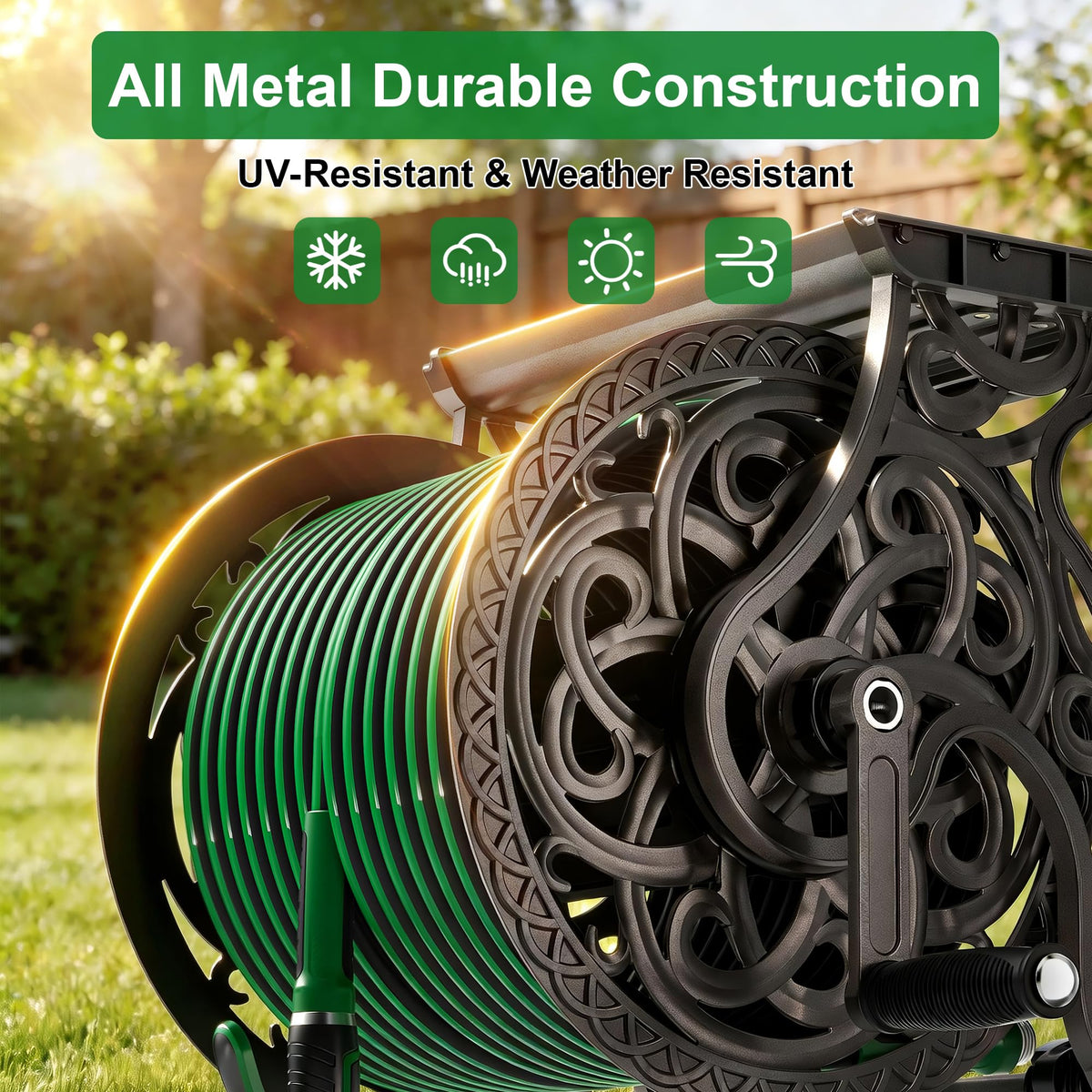 Wall Mount Metal Garden Hose Reel Z33406