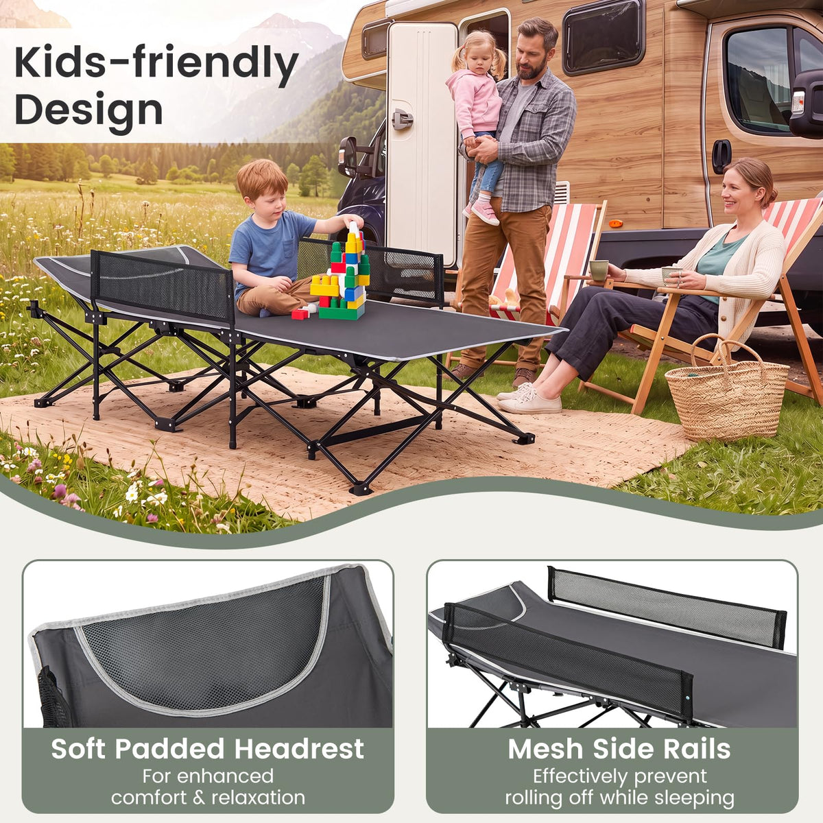 Foldable Kids Cot X676