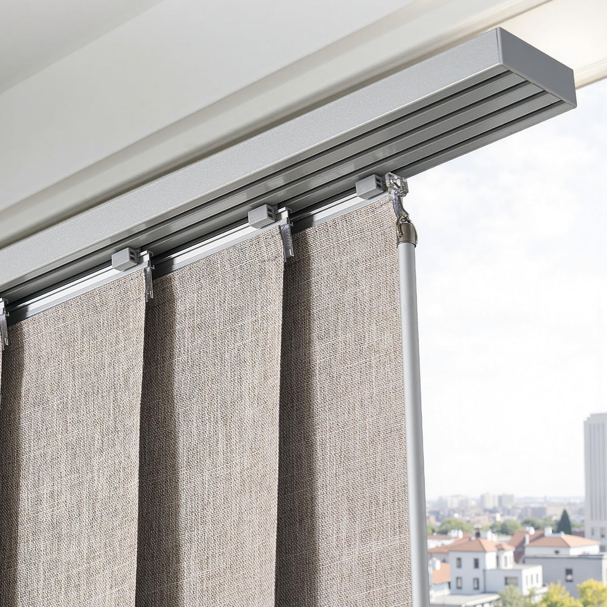 Brown Blackout Panel Track Blinds S8609
