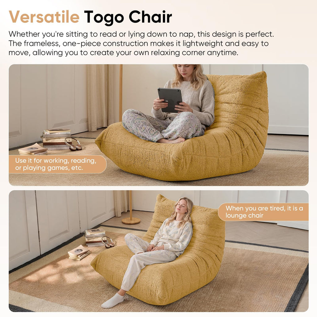 Yellow 1 Seater Bean Bag Chair L61023