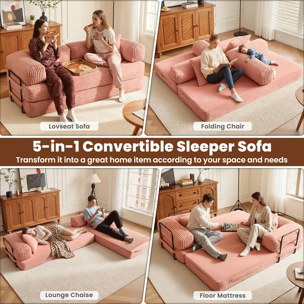 81" Folding Sofa Bed Convertible Floor Futon Lounger M73170