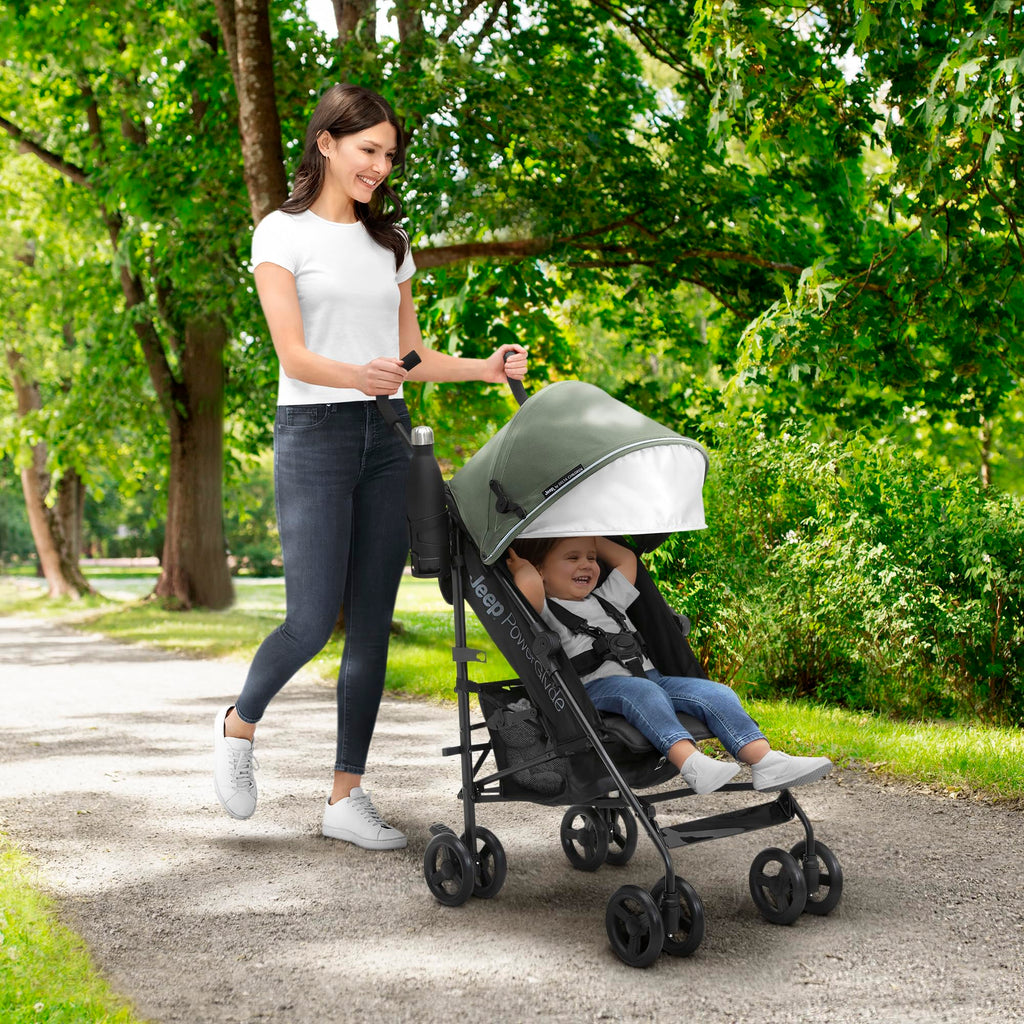 Lightweight Travel Stroller with Compact Fold, 3-Position Recline, Olive Green D65906