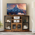 Corner Farmhouse TV Stand with Storage Cabinets O7229