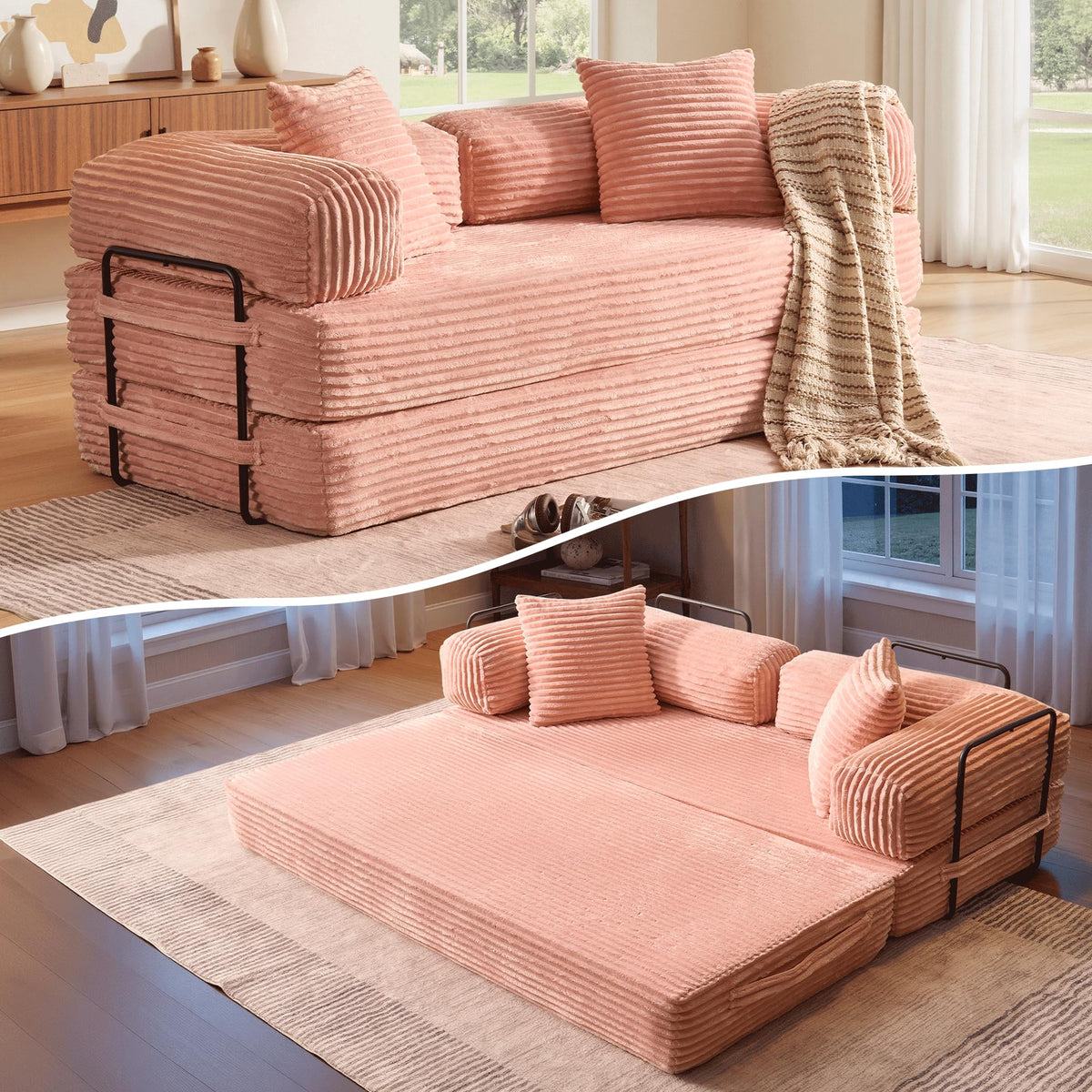 81" Folding Sofa Bed Convertible Floor Futon Lounger M73170