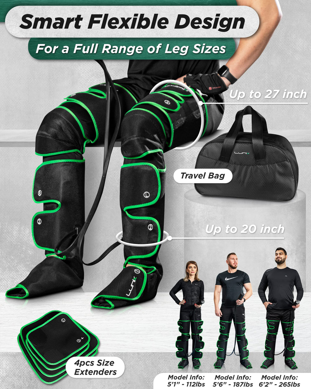 Cordless Compression Leg Massager with Heat & Cold Therapy K560698