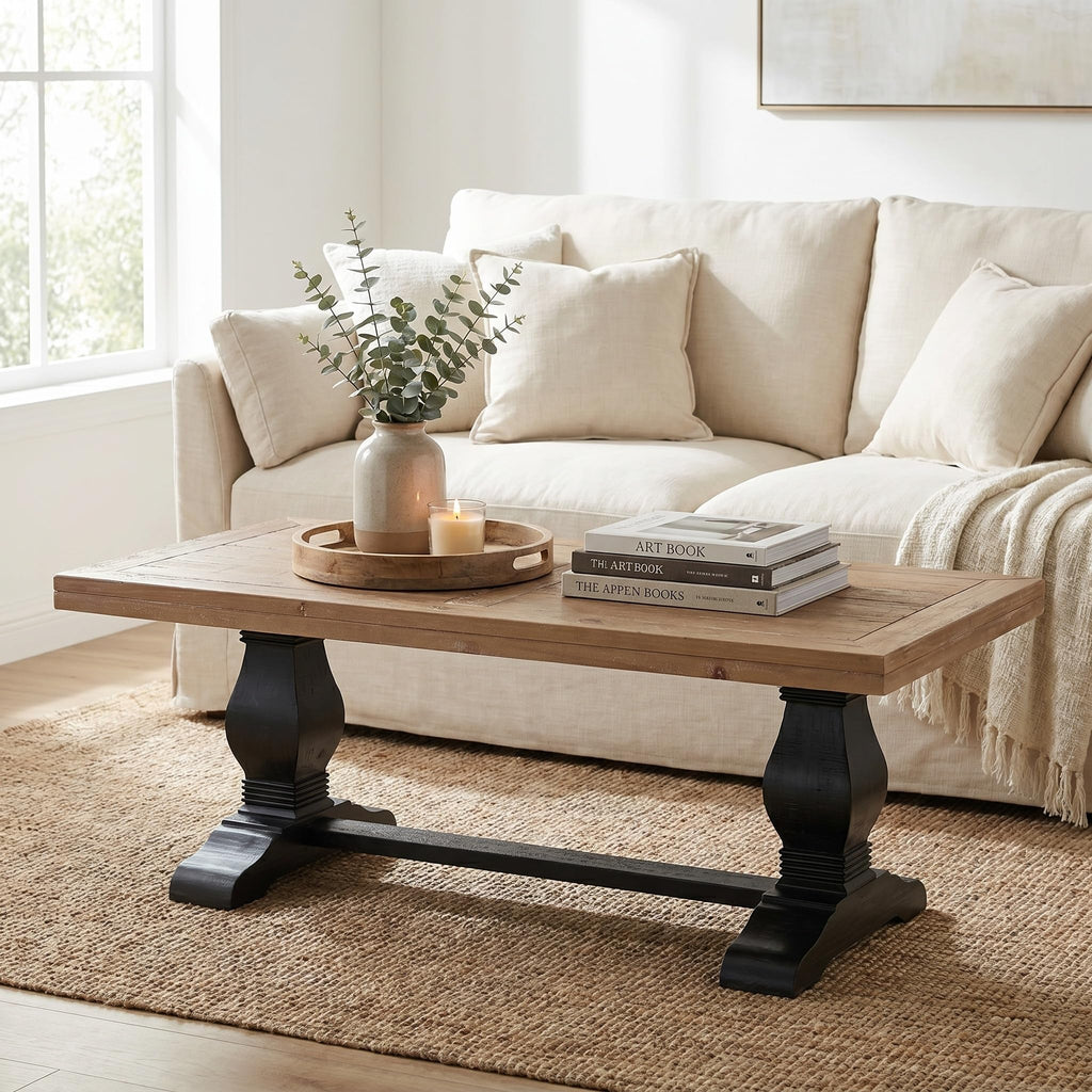 Solid Wood Coffee Table, Black and Driftwood I954087