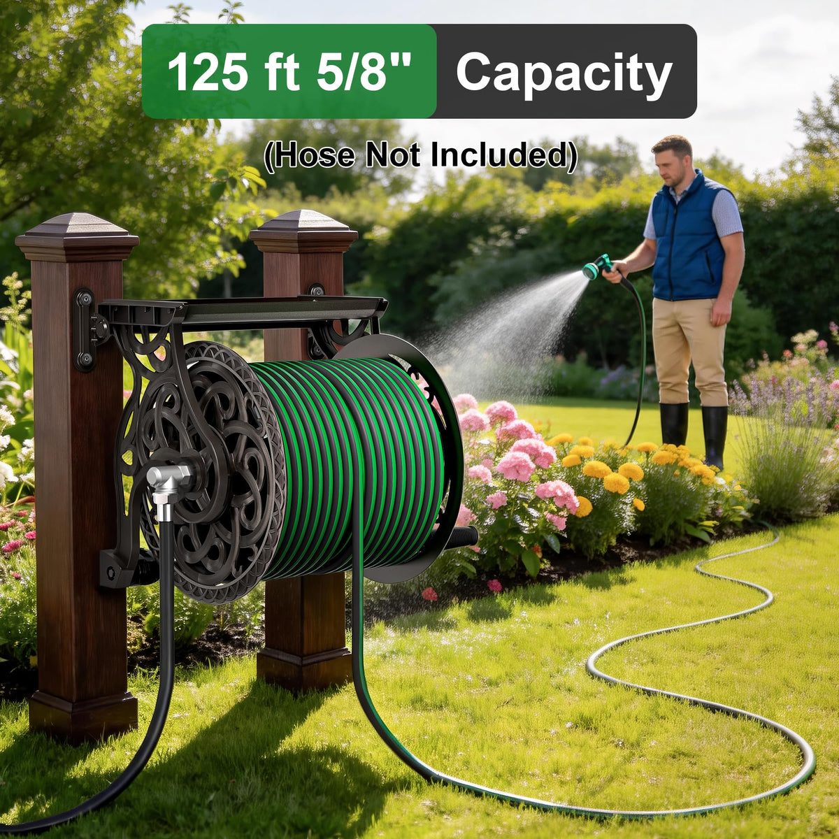 Wall Mount Metal Garden Hose Reel Z33406