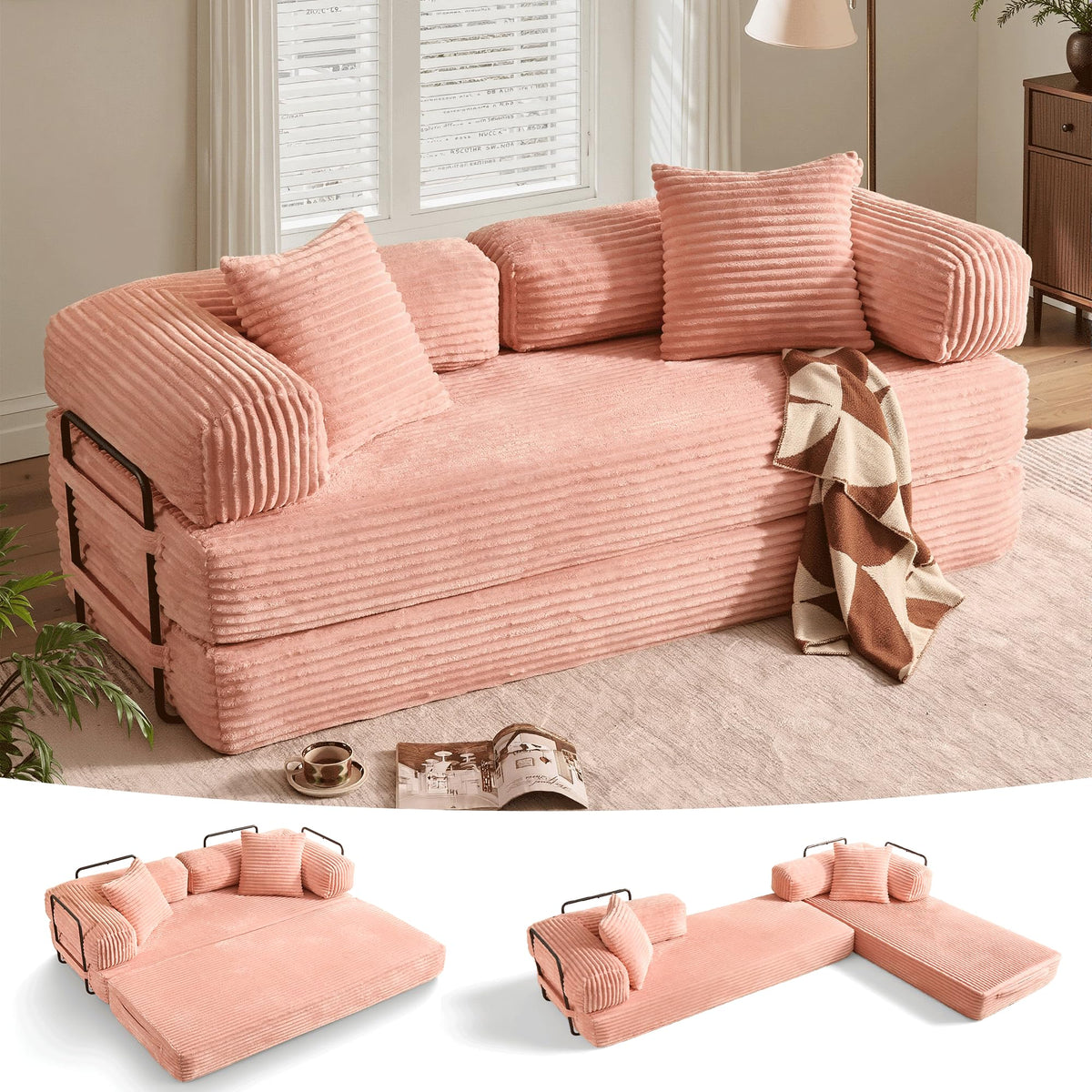 81" Folding Sofa Bed Convertible Floor Futon Lounger M73170