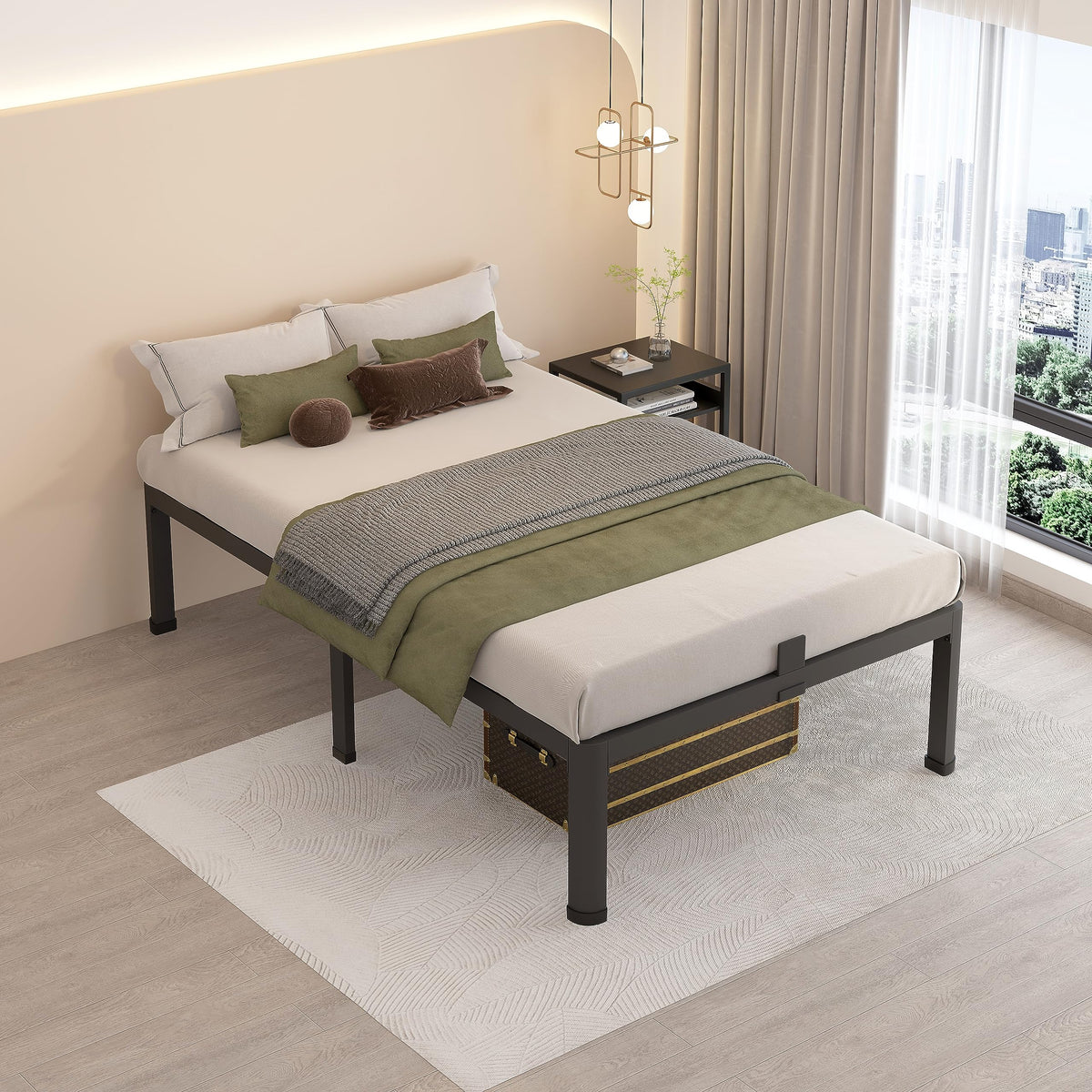 18 Inch Twin XL Bed Frames with Round Corner Leg C964473