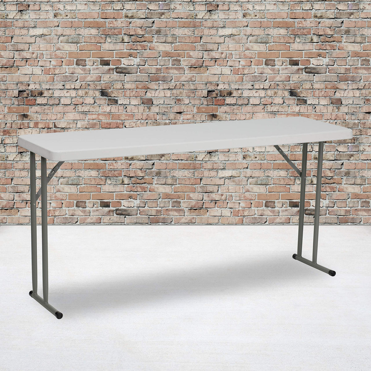 White Rectangular Plastic Folding Table Z8593